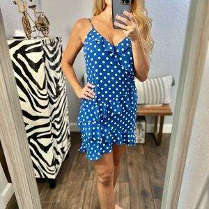 NWT Macy’s Pinch Brand Blue & White Polka Dot Spaghetti Strap Dress